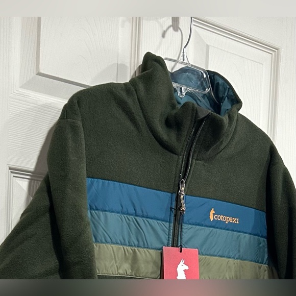 Cotopaxi Men's Large Teca Fleece Full-Zip Jacket Happy Hiker Green Blue NWT - Picture 2 of 8